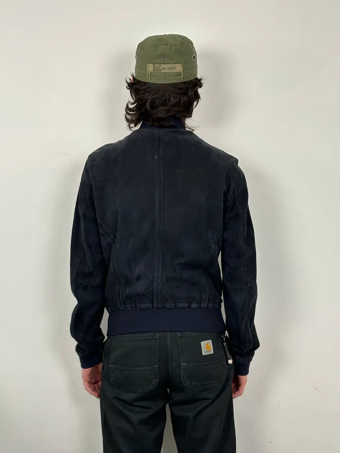 2010s Dolce & Gabbana Navy Leather Bomber Jacket YStHSwM 2