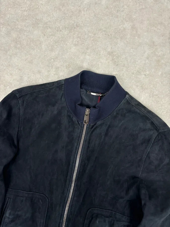 2010s Dolce & Gabbana Navy Leather Bomber Jacket YStHSwM 3