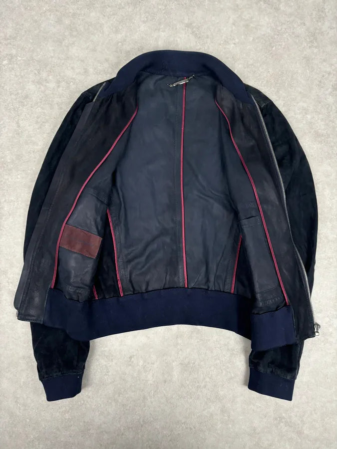 2010s Dolce & Gabbana Navy Leather Bomber Jacket YStHSwM 6