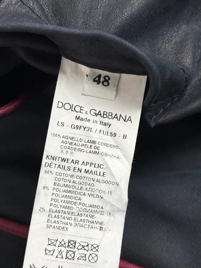 2010s Dolce & Gabbana Navy Leather Bomber Jacket YStHSwM 9