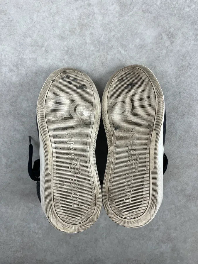2010s Dolce & Gabbana Navy Leather High-Top Sneakers NWaYeed 6