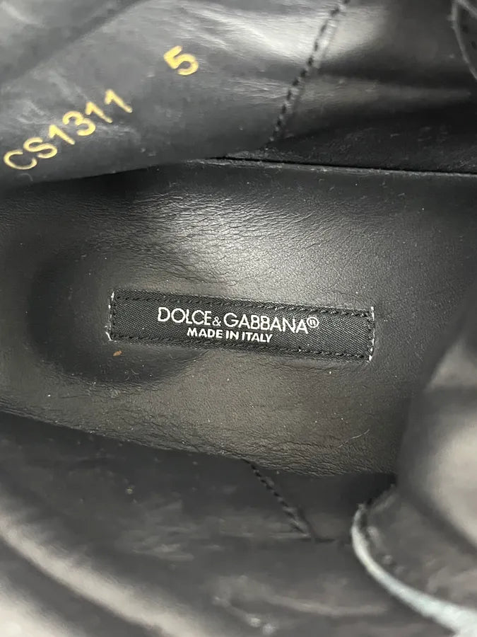 2010s Dolce & Gabbana Navy Leather High-Top Sneakers NWaYeed 8