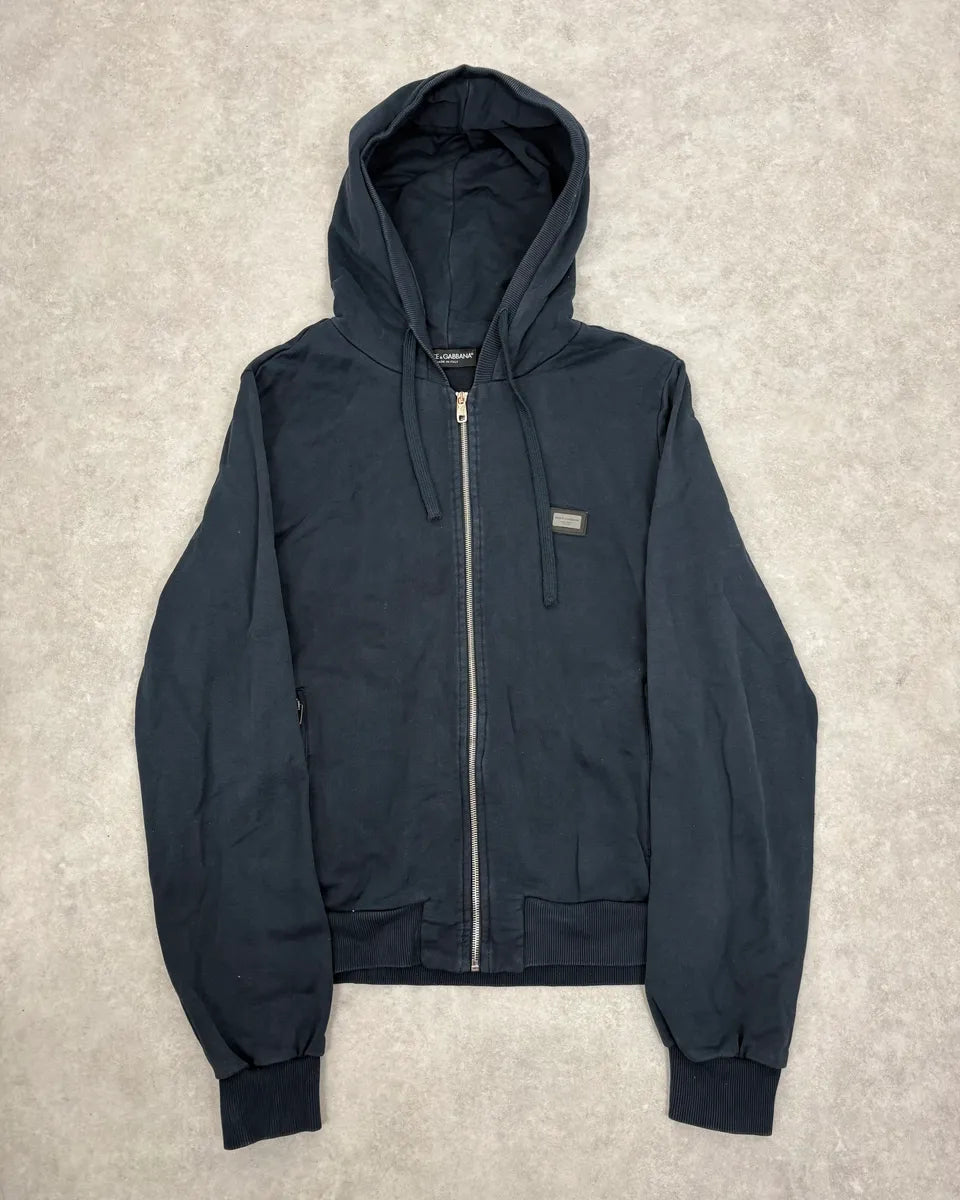 2010s Dolce & Gabbana Navy Zip-up Hoodie IXcnEjD 0