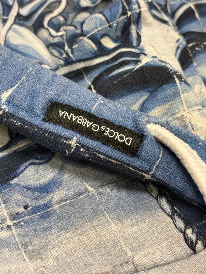 2010s Dolce & Gabbana Ocean Blue & White Renaissance Hoodie GdTZAJx 7