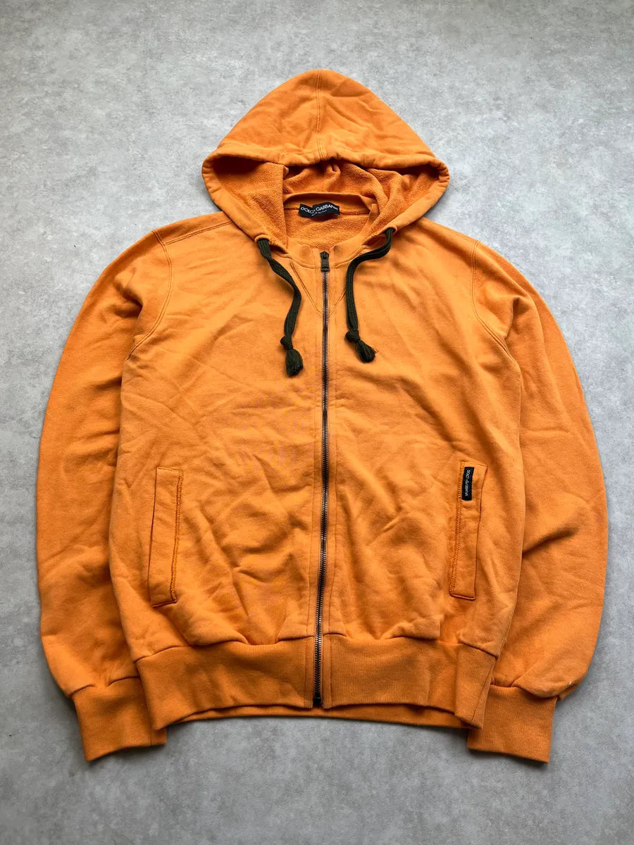 2010s Dolce & Gabbana Orange Zip-Up Hoodie PziRilQ 0