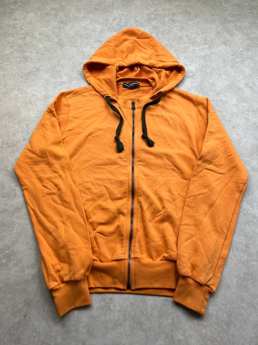 2010s Dolce & Gabbana Orange Zip-Up Hoodie PziRilQ 3