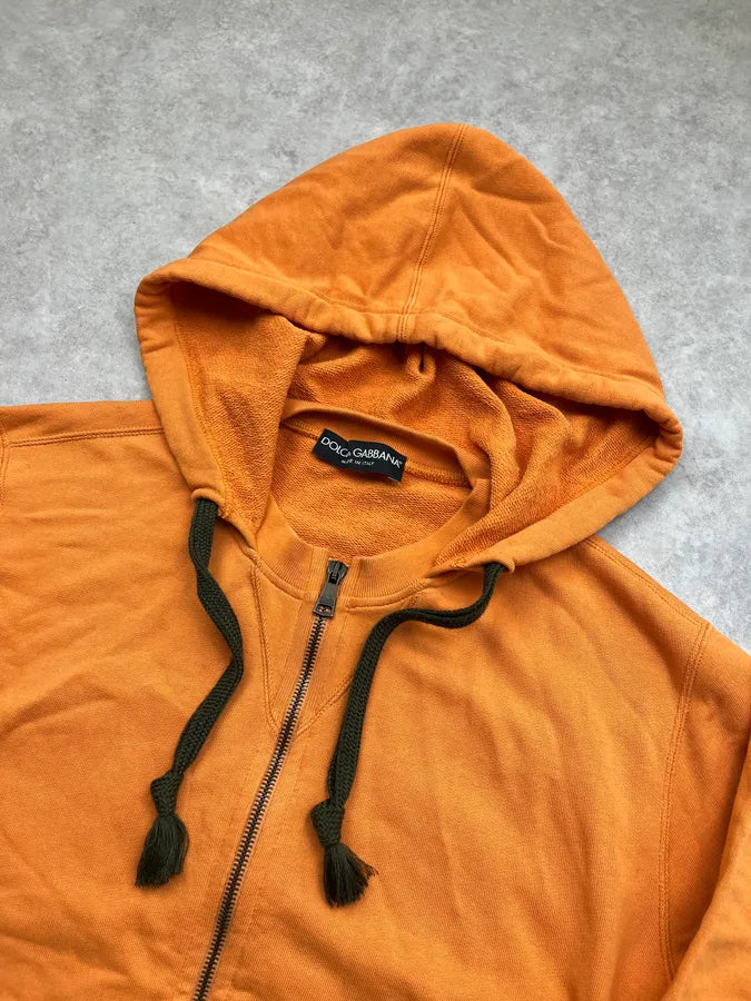 2010s Dolce & Gabbana Orange Zip-Up Hoodie PziRilQ 4