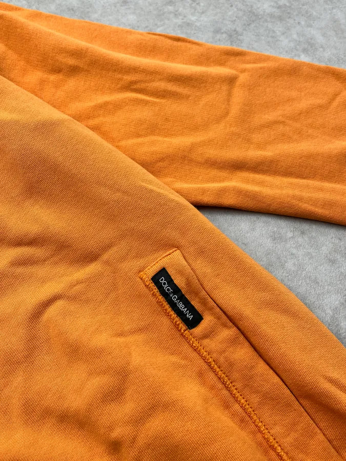 2010s Dolce & Gabbana Orange Zip-Up Hoodie PziRilQ 5