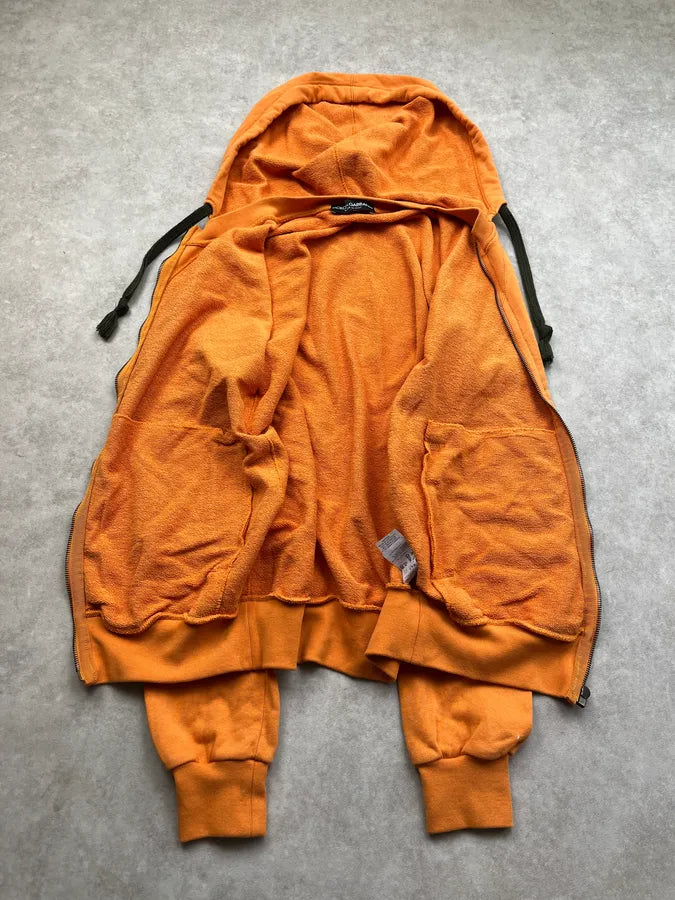2010s Dolce & Gabbana Orange Zip-Up Hoodie PziRilQ 7