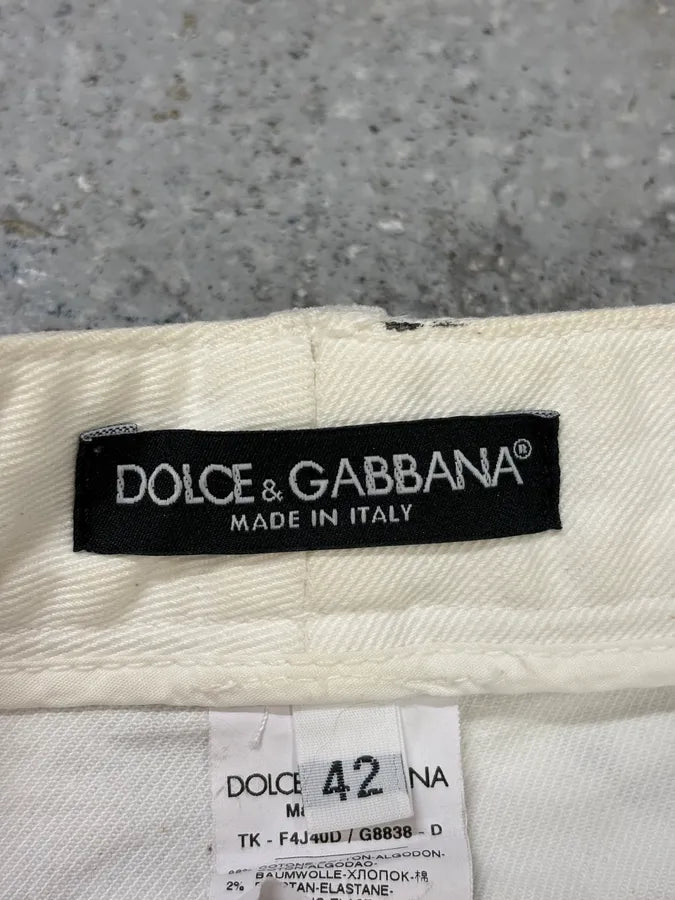 2010s Dolce & Gabbana Overprint Stars Black & White Skirt JFVNMDg 8