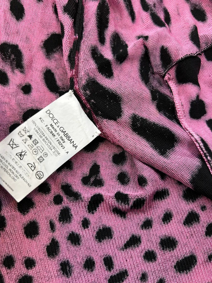 2010s Dolce & Gabbana Purple Viscose Leopard Print Cardigan IgYrRWQ 10