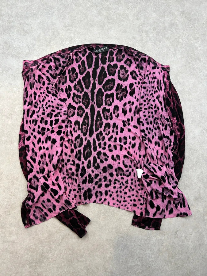 2010s Dolce & Gabbana Purple Viscose Leopard Print Cardigan IgYrRWQ 9