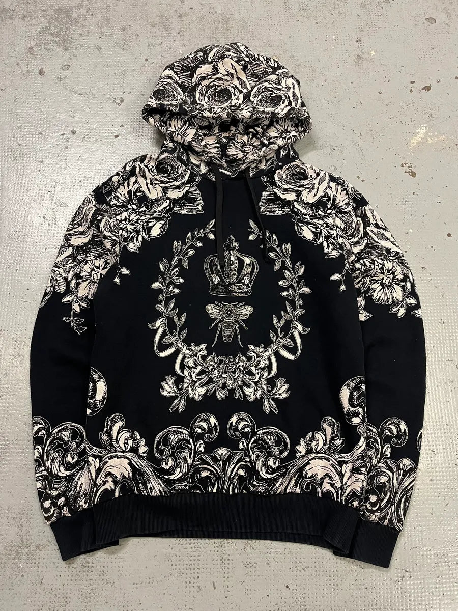 2010s Dolce & Gabbana Queen of Bees Baroque Black Hoodie spIQILH 0