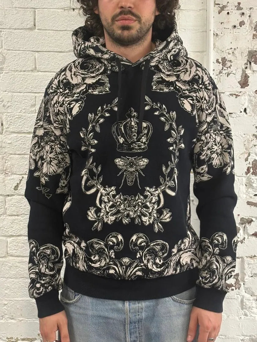 2010s Dolce & Gabbana Queen of Bees Baroque Black Hoodie spIQILH 1