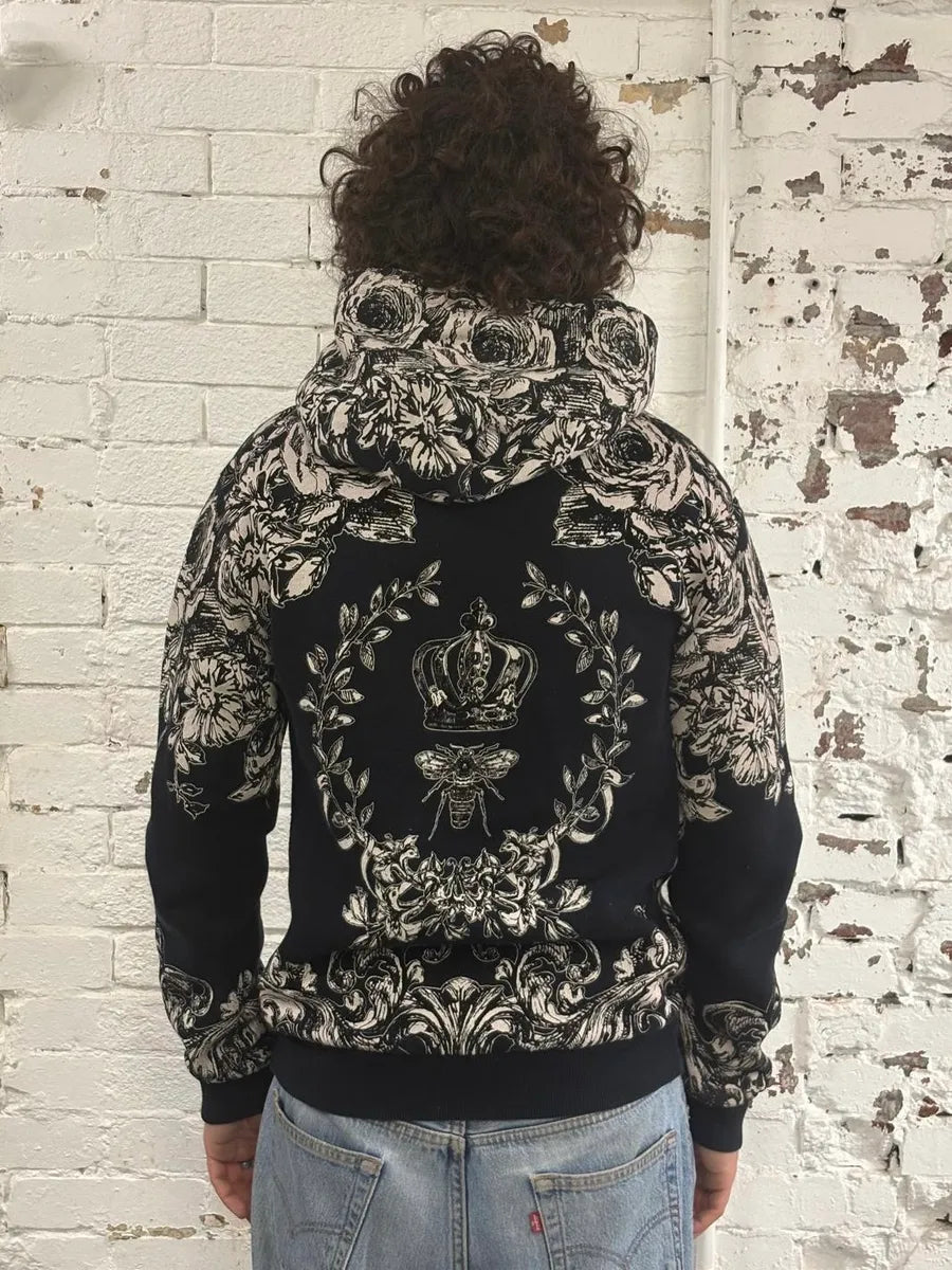 2010s Dolce & Gabbana Queen of Bees Baroque Black Hoodie spIQILH 2
