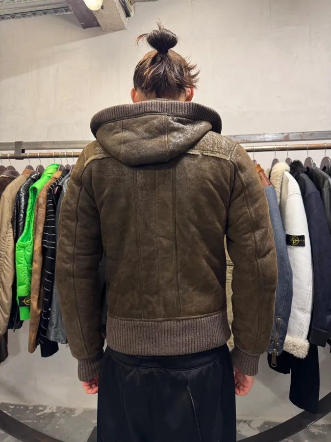 2010s Dolce & Gabbana Rabbit Brown Lamb Leather Cristal Jacket (S) 3