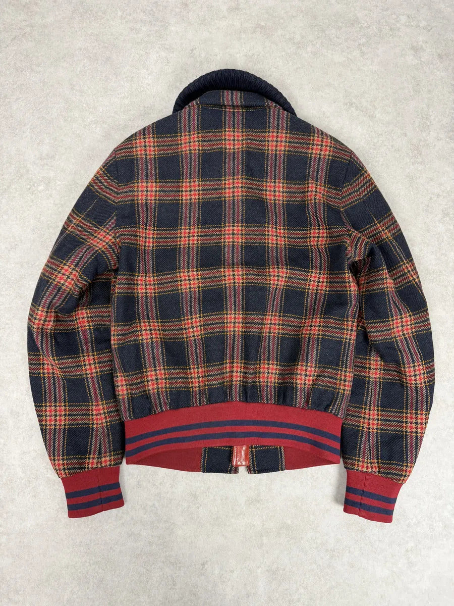 2010s Dolce & Gabbana Red & Navy Wool Checkered Jacket ZkzfAYA 1