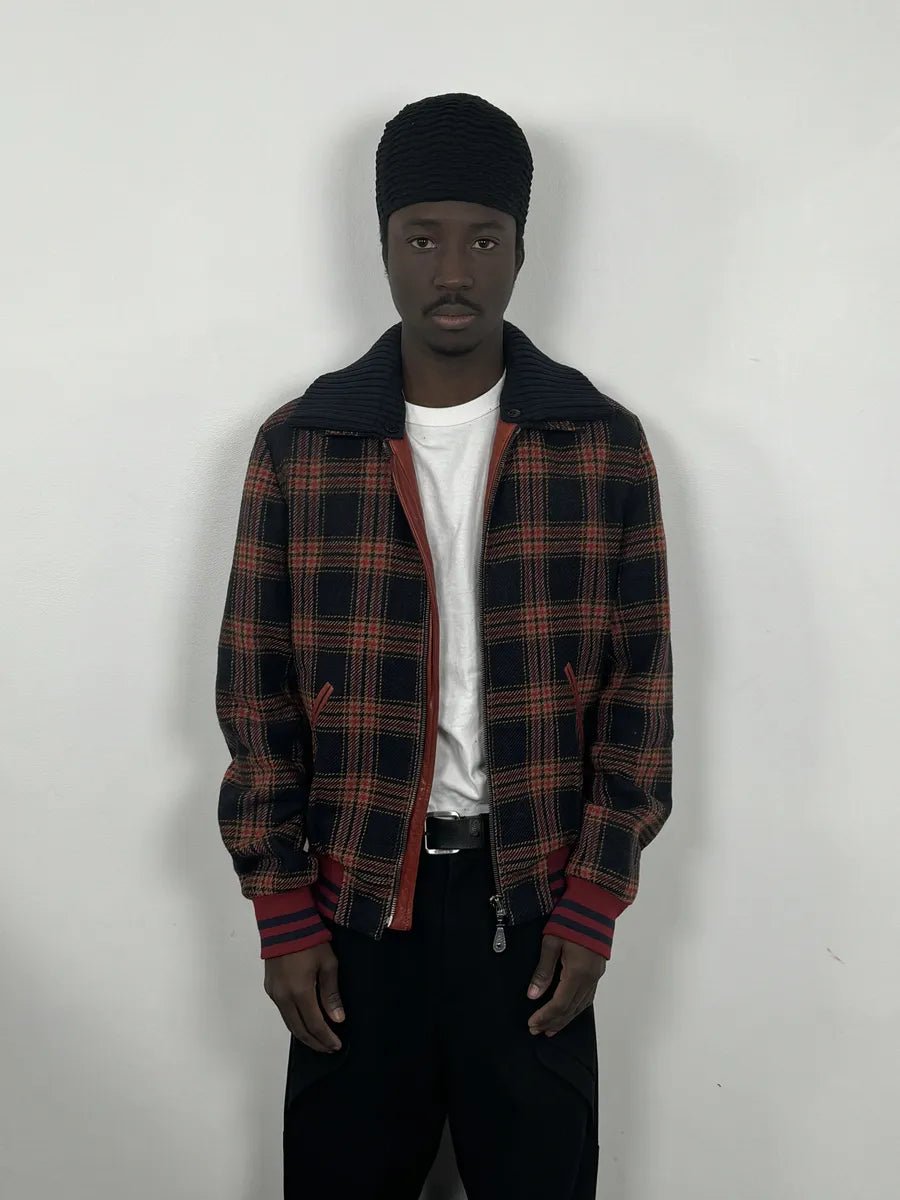 2010s Dolce & Gabbana Red & Navy Wool Checkered Jacket ZkzfAYA 2