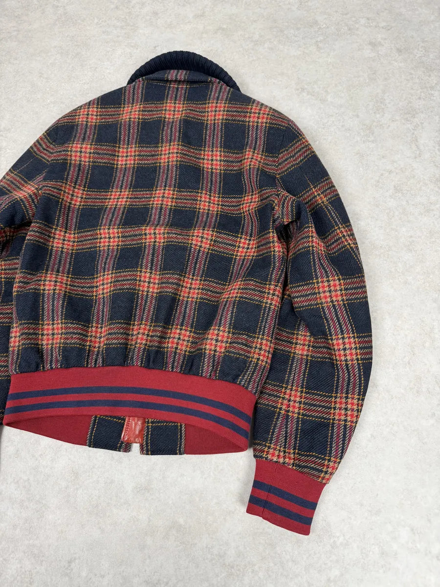 2010s Dolce & Gabbana Red & Navy Wool Checkered Jacket ZkzfAYA 4