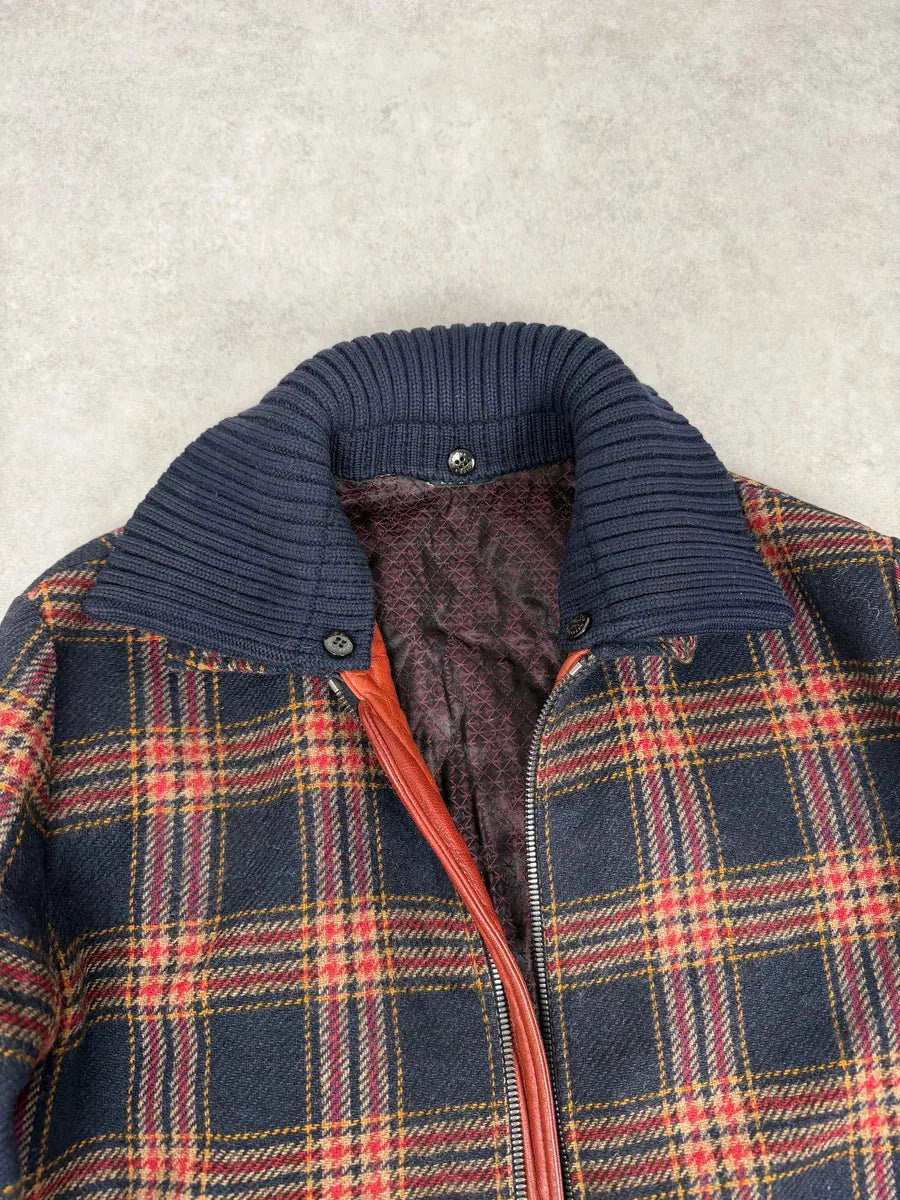 2010s Dolce & Gabbana Red & Navy Wool Checkered Jacket ZkzfAYA 6