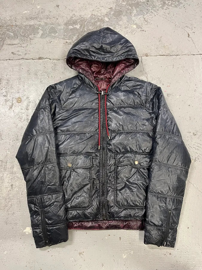 2010s Dolce & Gabbana Reversible Burgundy & Green Hooded Puffer Jacket QJNWpsU 5