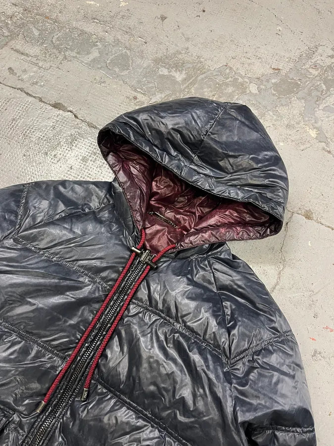 2010s Dolce & Gabbana Reversible Burgundy & Green Hooded Puffer Jacket QJNWpsU 6