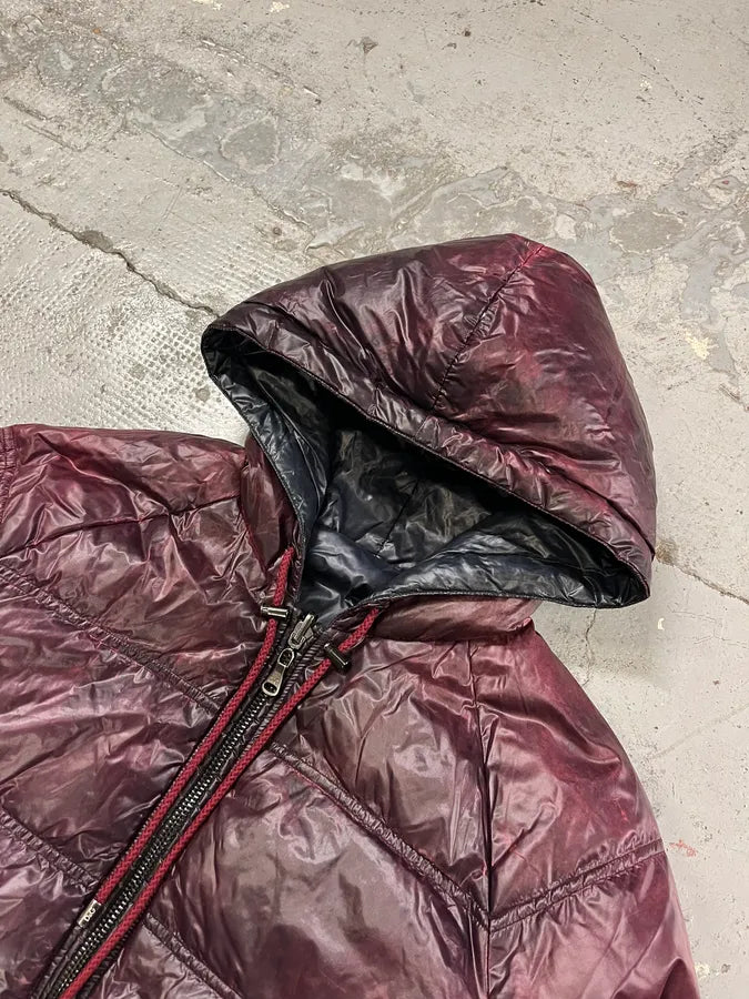 2010s Dolce & Gabbana Reversible Burgundy & Green Hooded Puffer Jacket QJNWpsU 7