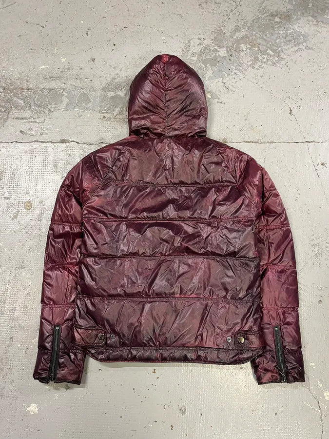 2010s Dolce & Gabbana Reversible Burgundy & Green Hooded Puffer Jacket QJNWpsU 9