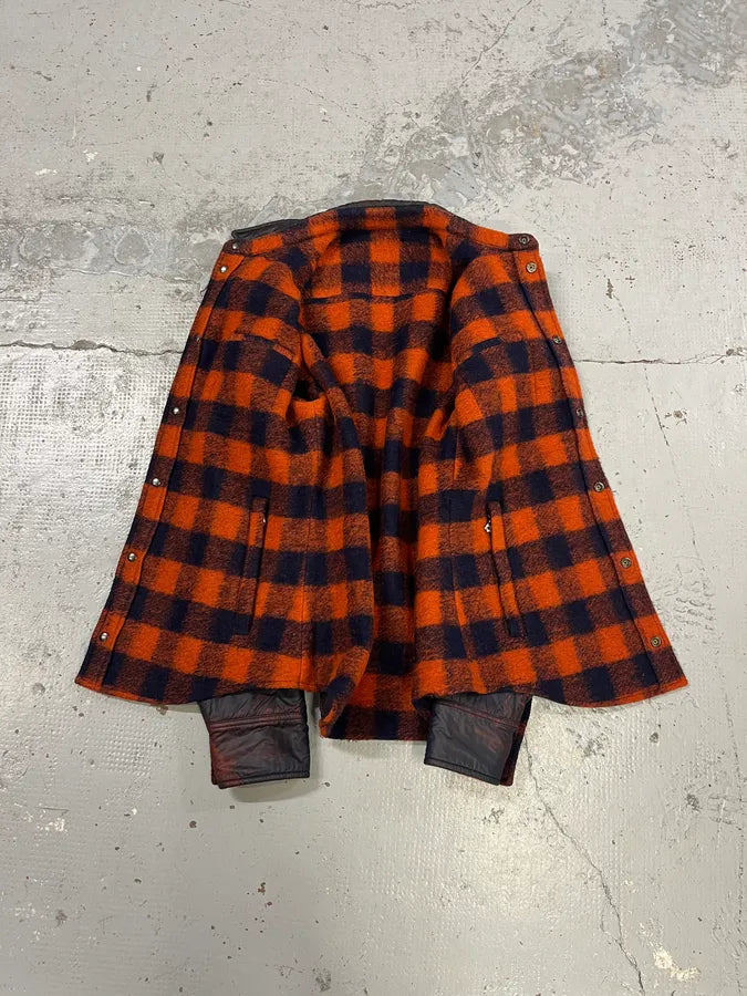 2010s Dolce & Gabbana Reversible Orange & Black Tartan Jacket JaeFSRO 14