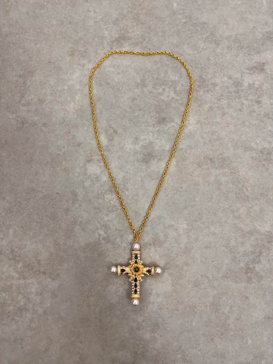 2010s Dolce & Gabbana Royal Premium Cross Gold Necklace zLFLJGk 0