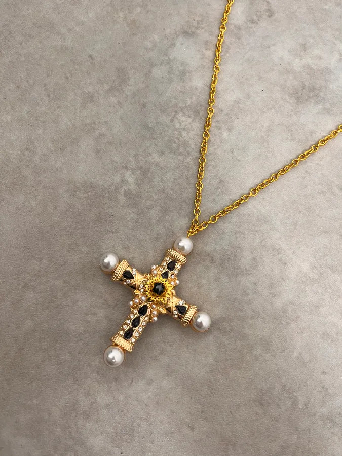 2010s Dolce & Gabbana Royal Premium Cross Gold Necklace zLFLJGk 3