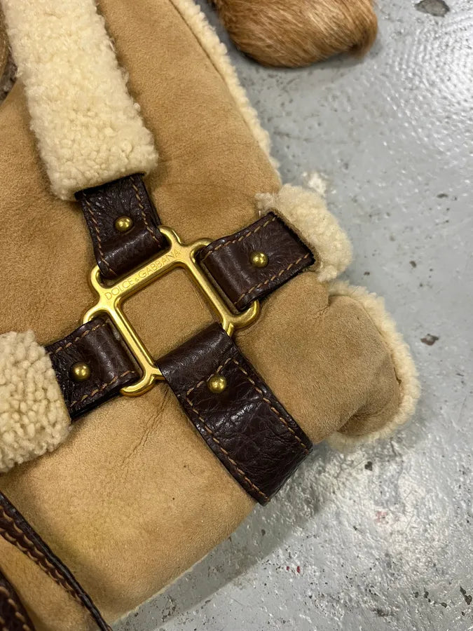 2010s Dolce & Gabbana Shearling Beige Shoulder Bag HSmhgvd 3