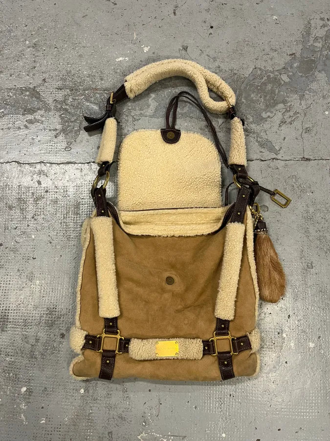 2010s Dolce & Gabbana Shearling Beige Shoulder Bag HSmhgvd 8