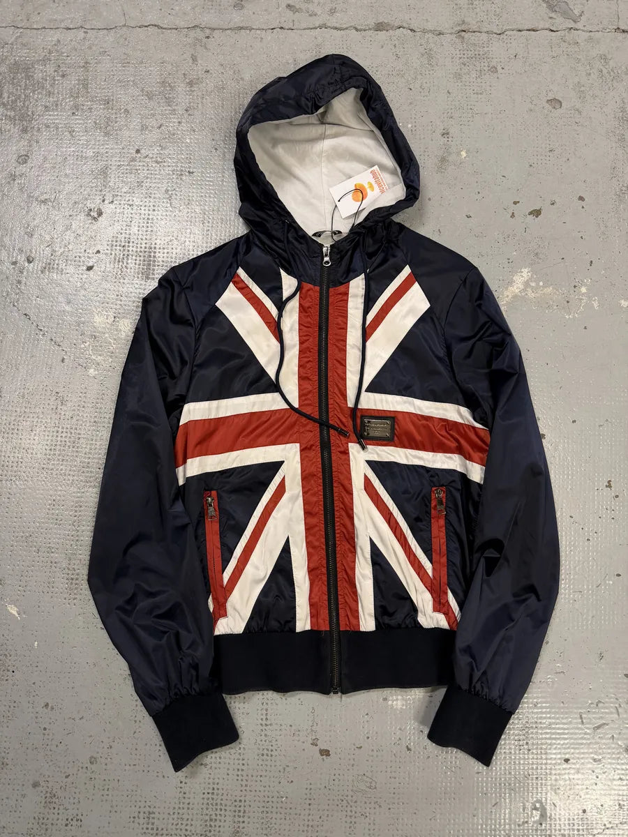 2010s Dolce & Gabbana UK Flag Hooded Navy Jacket QDoLrqj 6