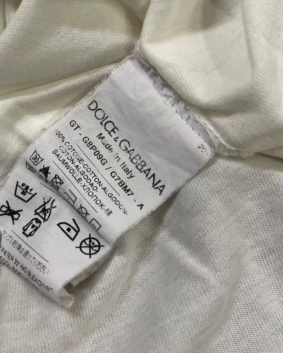 2010s Dolce & Gabbana White V-Neck T-Shirt qPLuolR 8