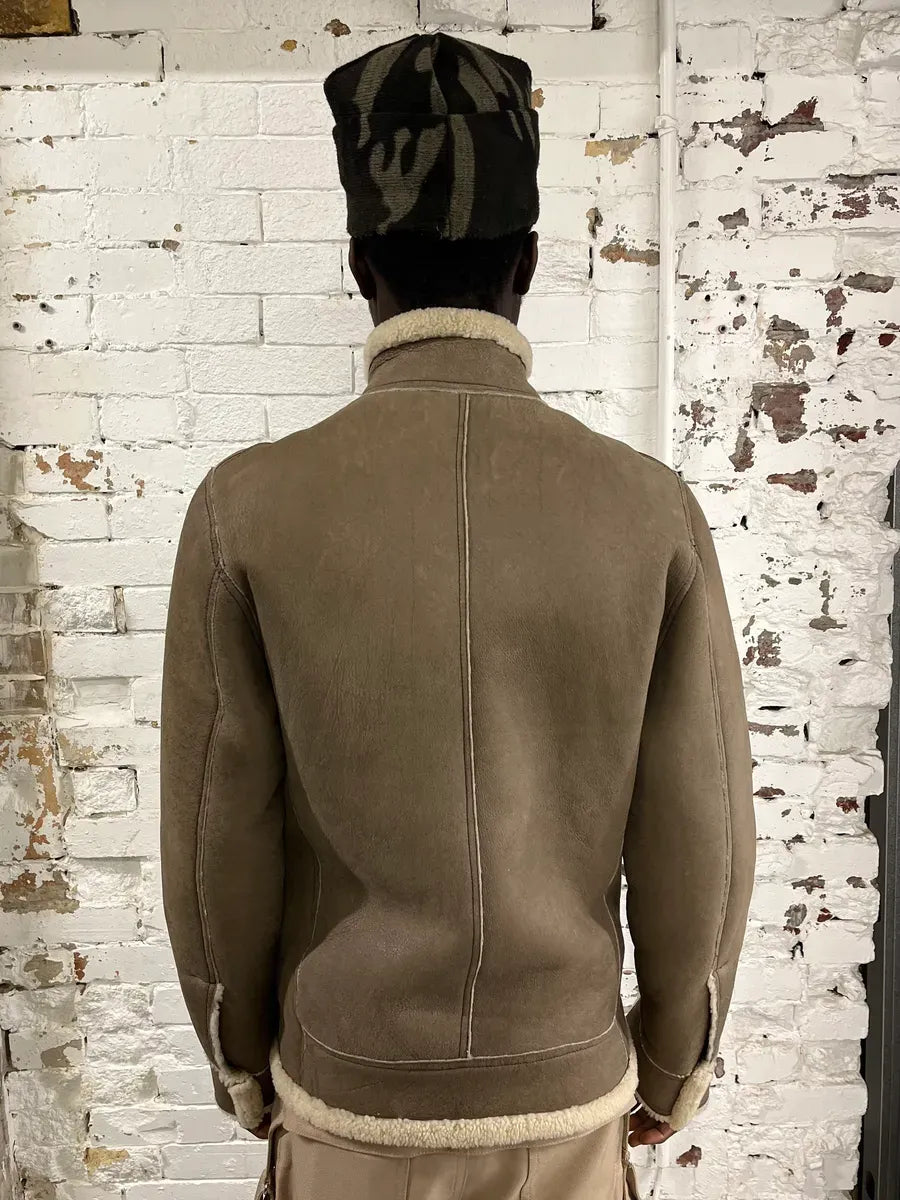 2010s Dolce & Gabbana Beige Shearling Leather Jacket SInzxce 1