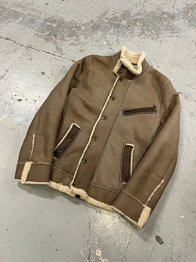 2010s Dolce & Gabbana Beige Shearling Leather Jacket SInzxce 3
