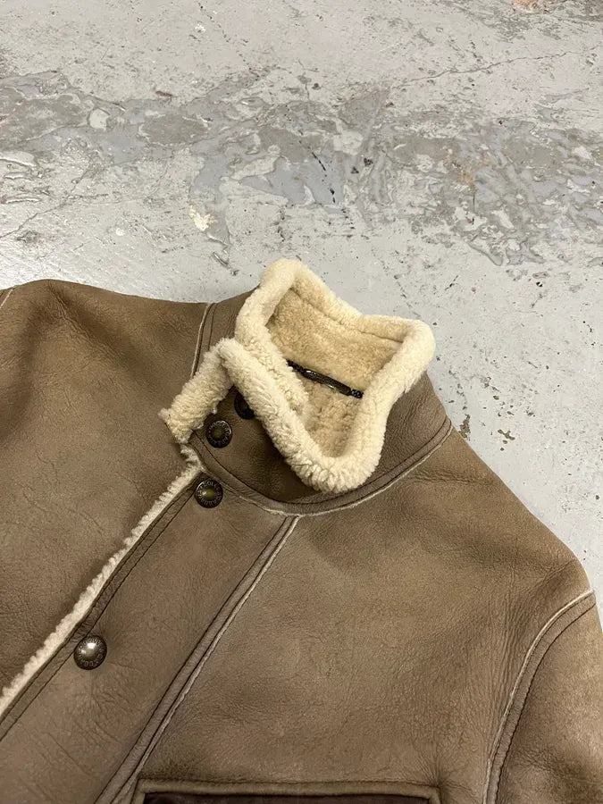 2010s Dolce & Gabbana Beige Shearling Leather Jacket SInzxce 5