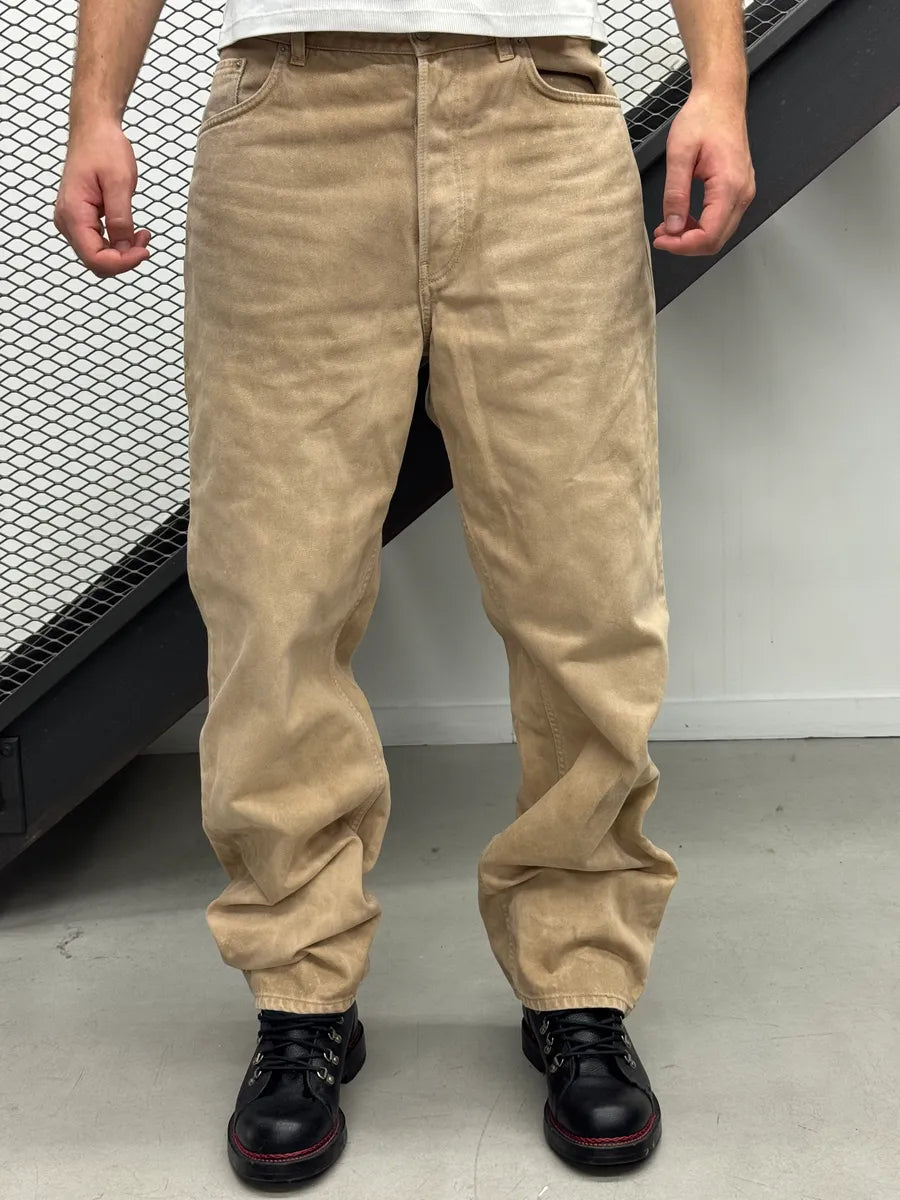 2010s Dries Van Noten Beige Faded Large Denim Jeans JtcoIAu 0