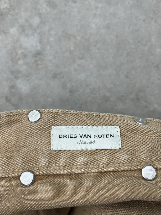 2010s Dries Van Noten Beige Faded Large Denim Jeans JtcoIAu 10
