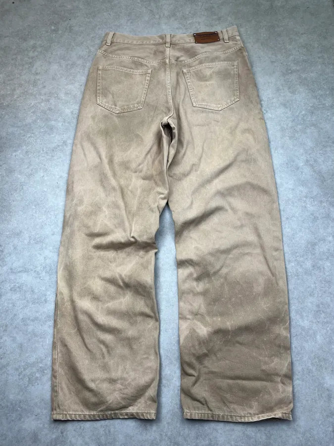 2010s Dries Van Noten Beige Faded Large Denim Jeans JtcoIAu 4