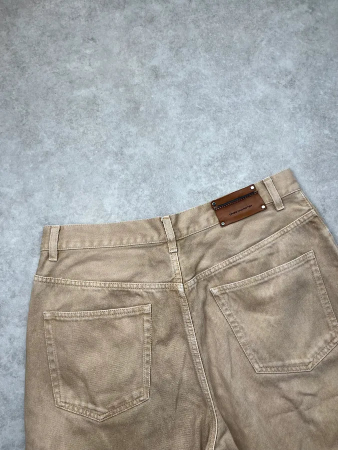 2010s Dries Van Noten Beige Faded Large Denim Jeans JtcoIAu 6