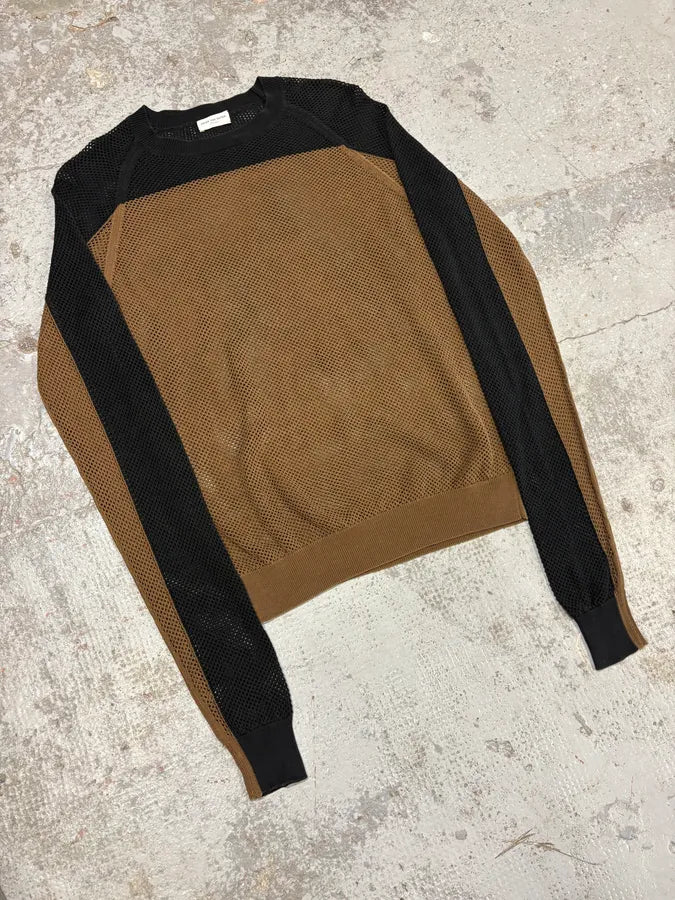 2010s Dries Van Noten Black & Brown Perfored Sweater GhXXzXT 1