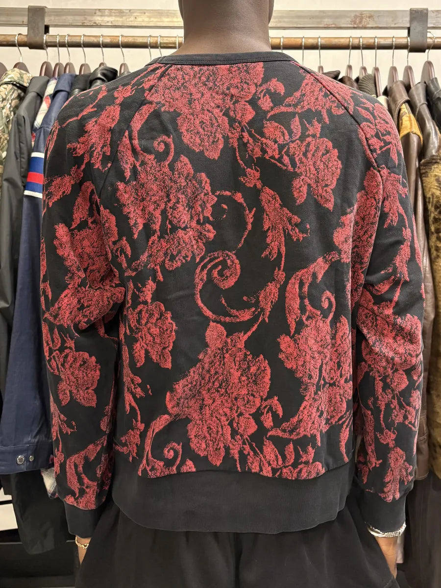 2010s Dries Van Noten Red Flowers Black Sweater iOMBFUN 2