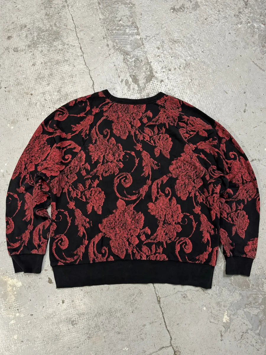 2010s Dries Van Noten Red Flowers Black Sweater iOMBFUN 3