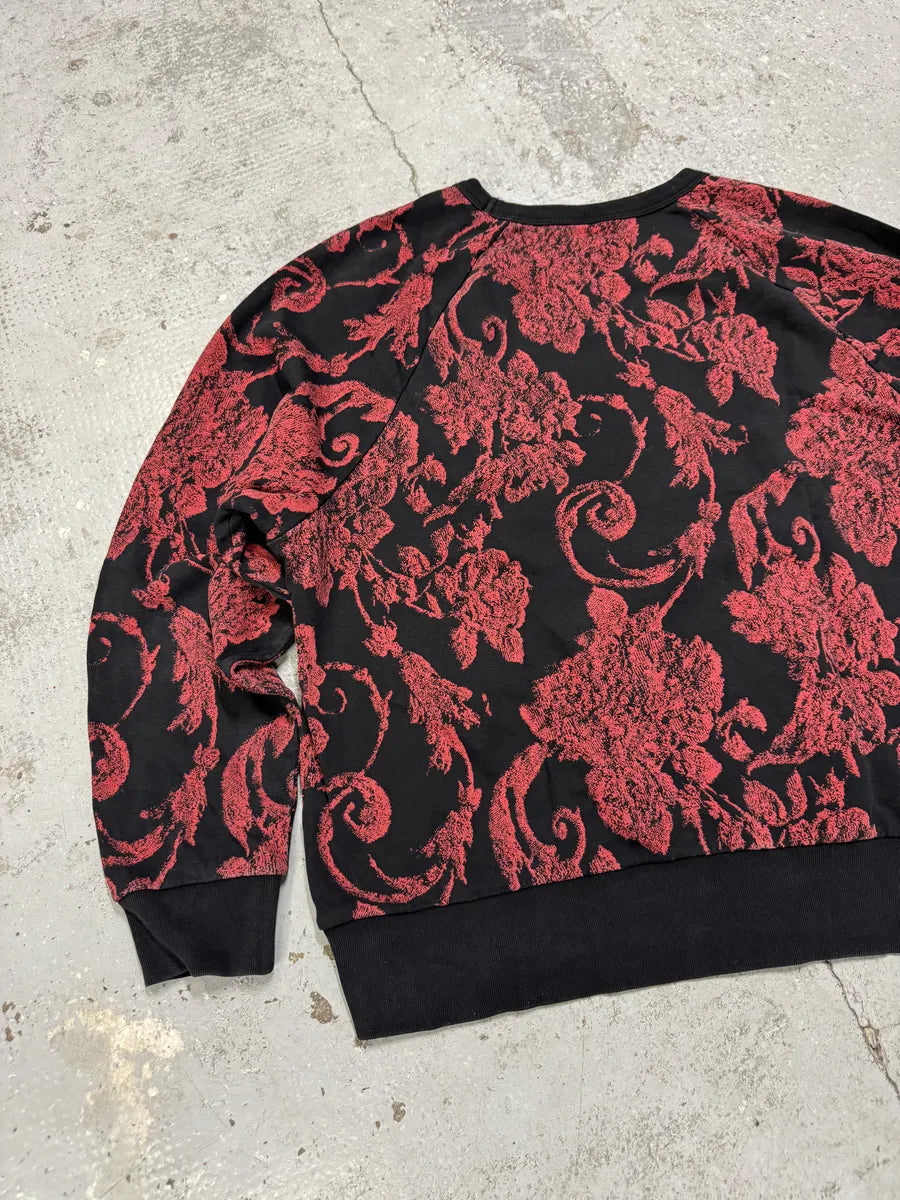 2010s Dries Van Noten Red Flowers Black Sweater iOMBFUN 4