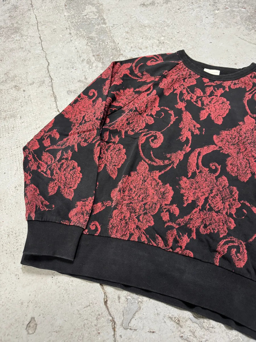 2010s Dries Van Noten Red Flowers Black Sweater iOMBFUN 6