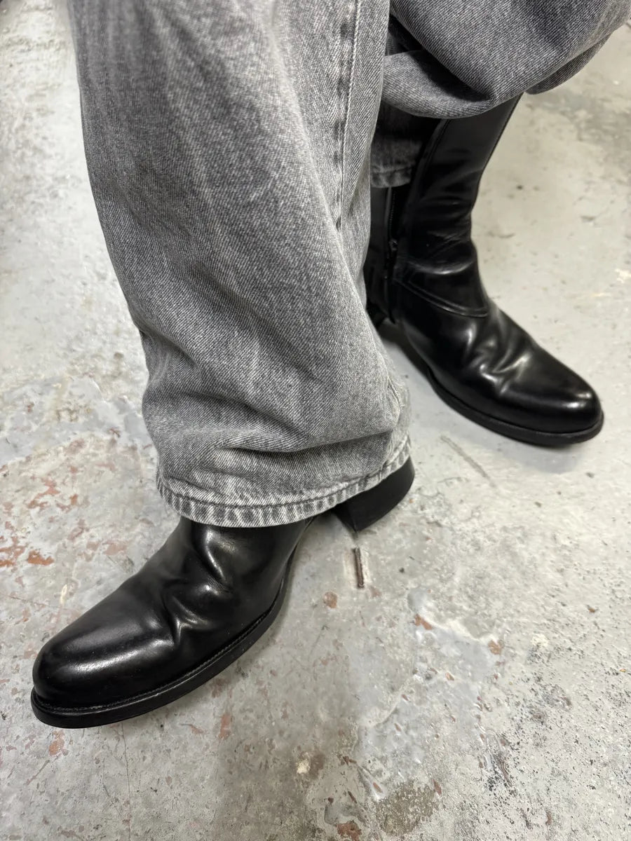 2010s DSquared2 Black Ankle Leather Boots zZajQrf 2