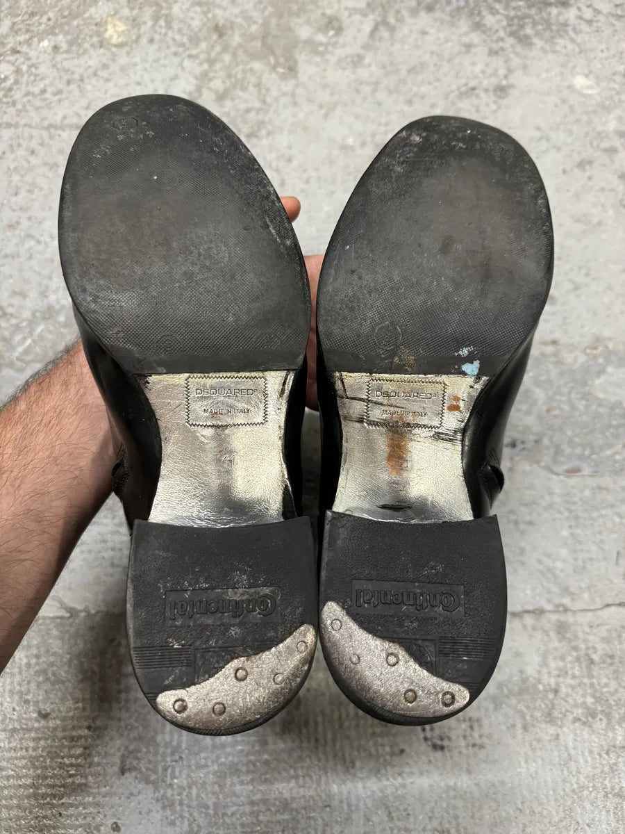 2010s DSquared2 Black Ankle Leather Boots zZajQrf 9