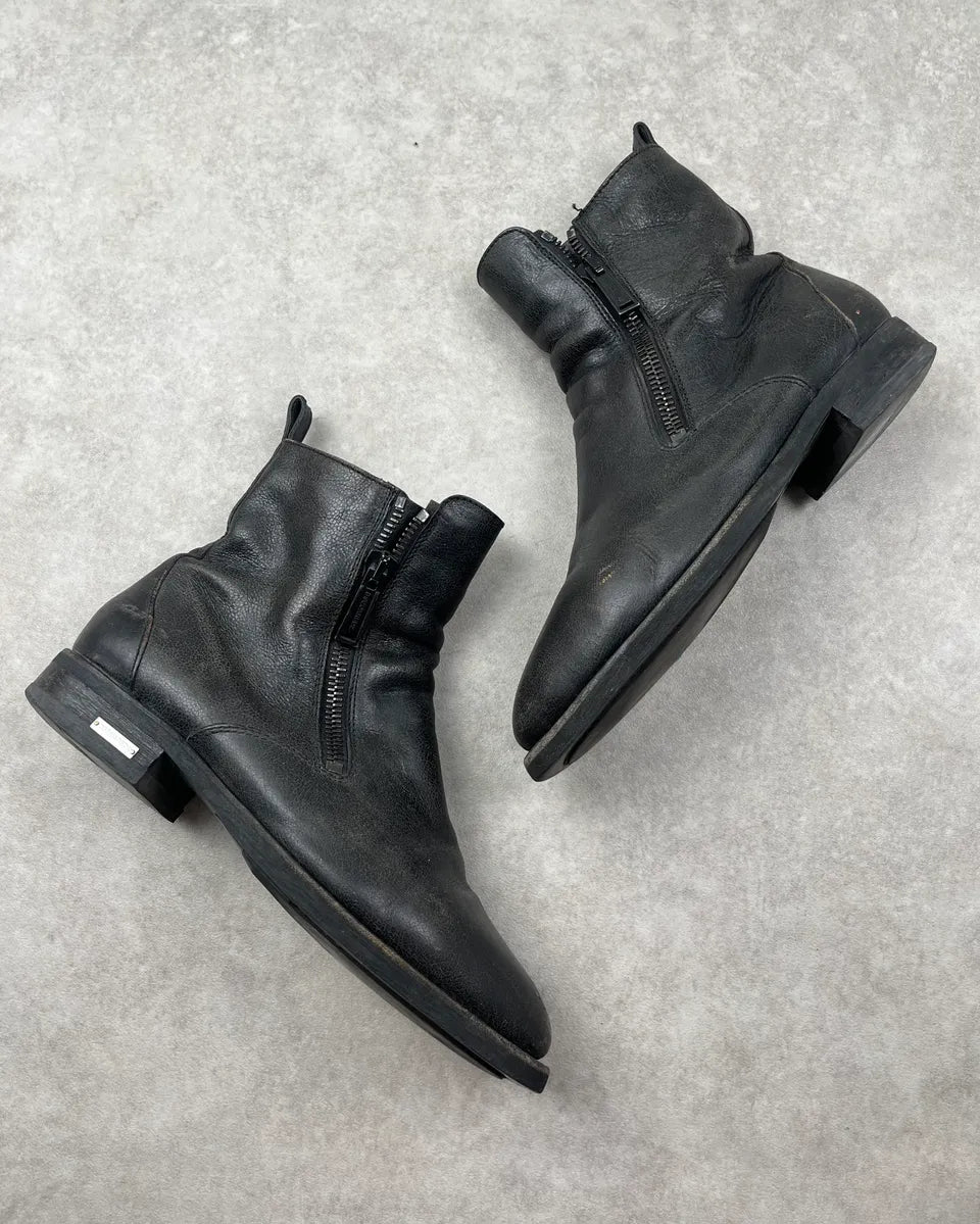 2010s Dsquared2 Black Leather Zip Chelsea Boots nOkzlNw 1